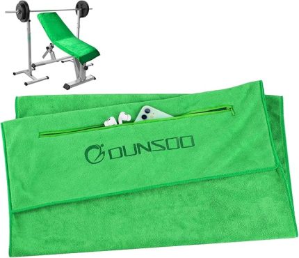 حوله ورزشی میکروفایبر DUNSOO با جیب زیپ‌دار