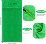 حوله ورزشی میکروفایبر DUNSOO با جیب زیپ‌دار - Image 4